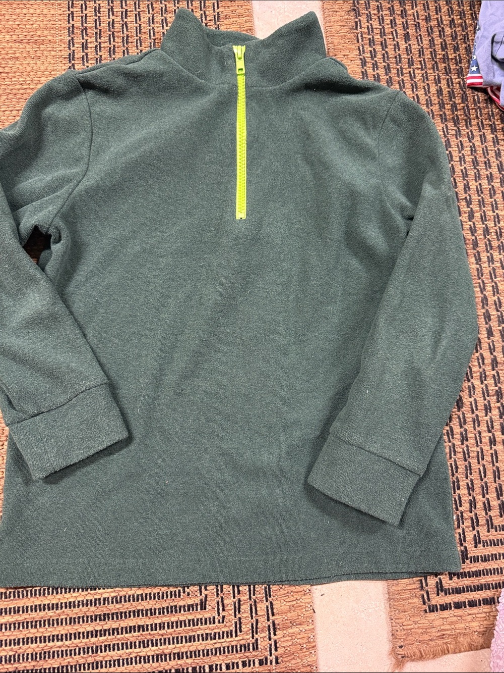 Dudley Stephens Deep Green Fleece with Neon Lime Zip
